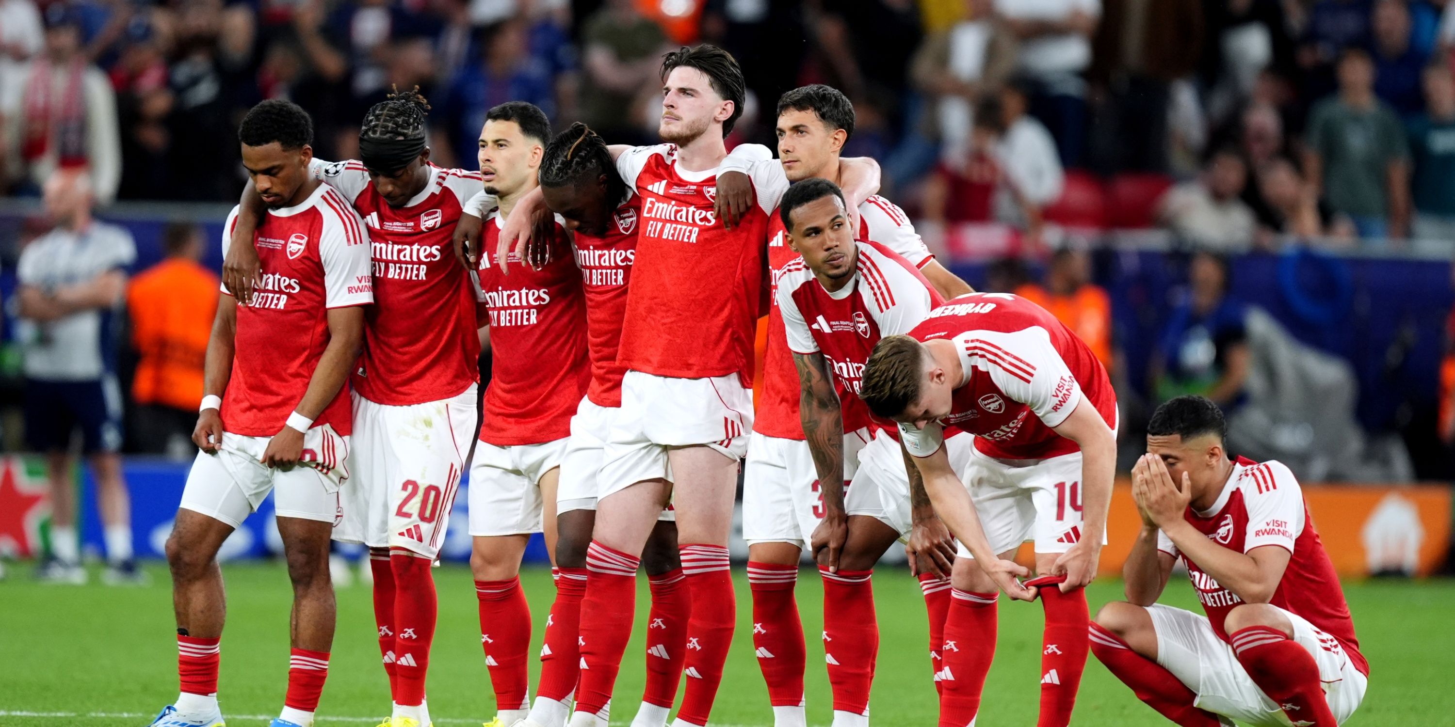 Arsenal-Rice-Saliba-Gabriel-Eze-Madueke-Martinelli-Final da Liga dos Campeões