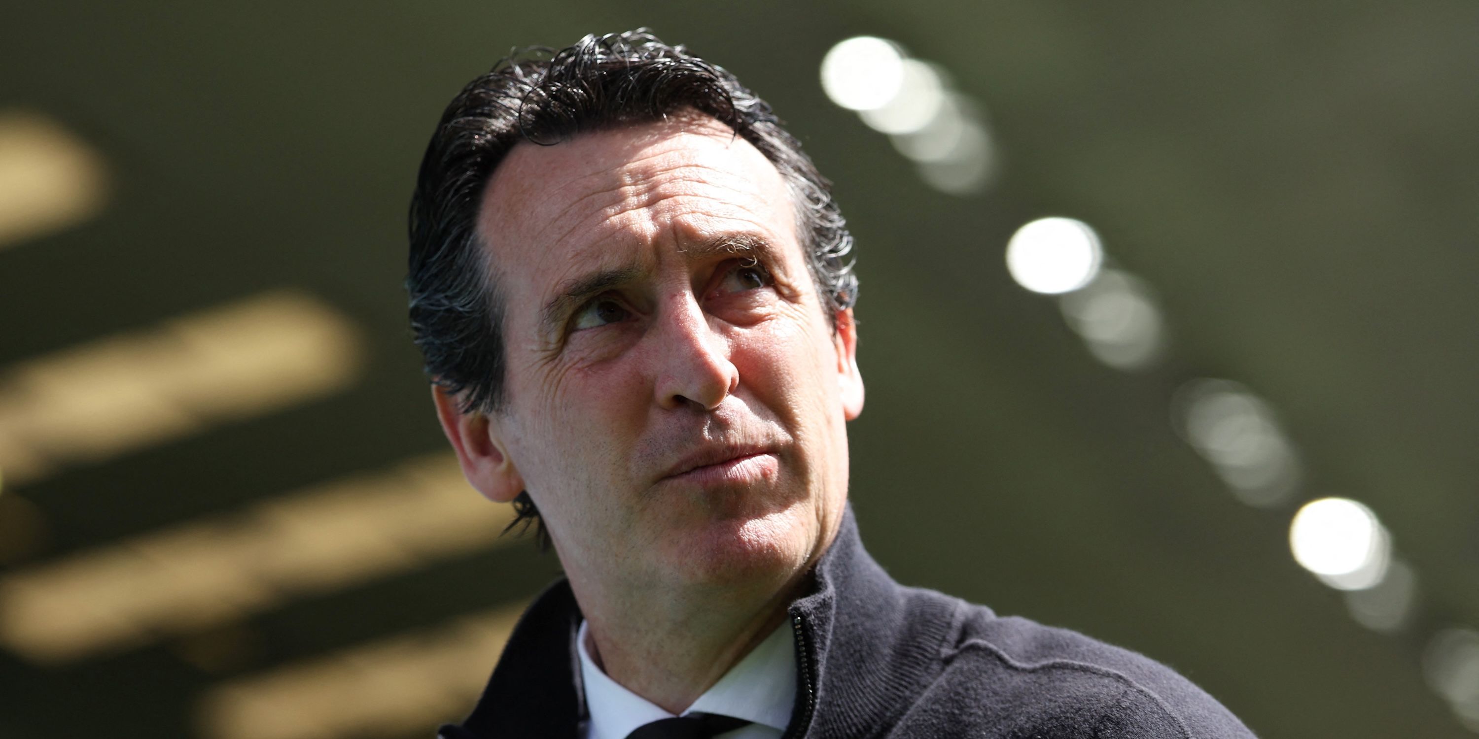 Aston Villa manager Unai Emery arrives at the stadium before the match