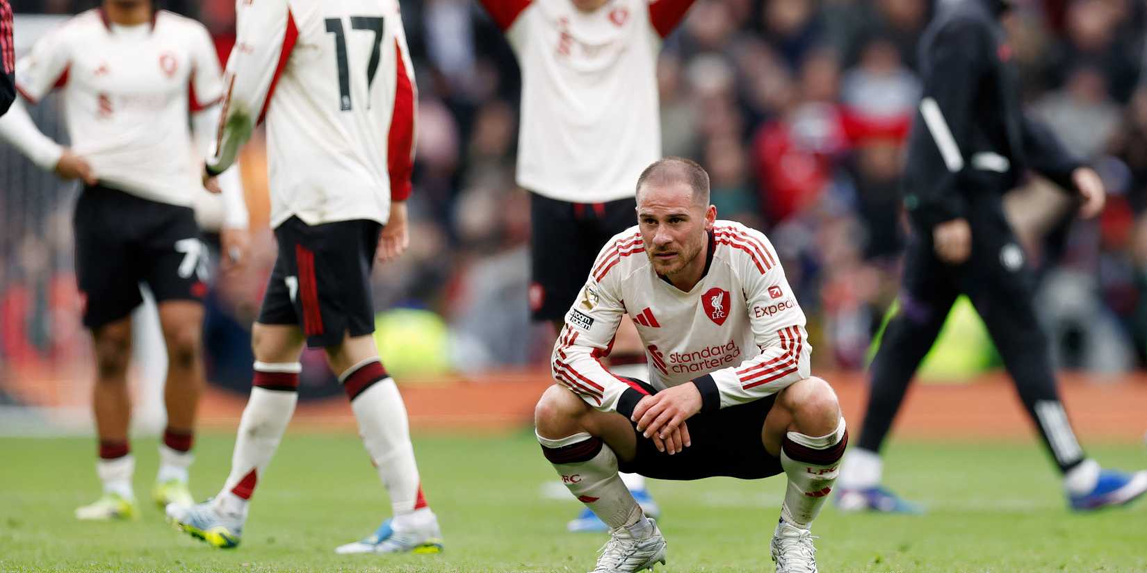 Liverpool's Alexis Mac Allister looks dejected