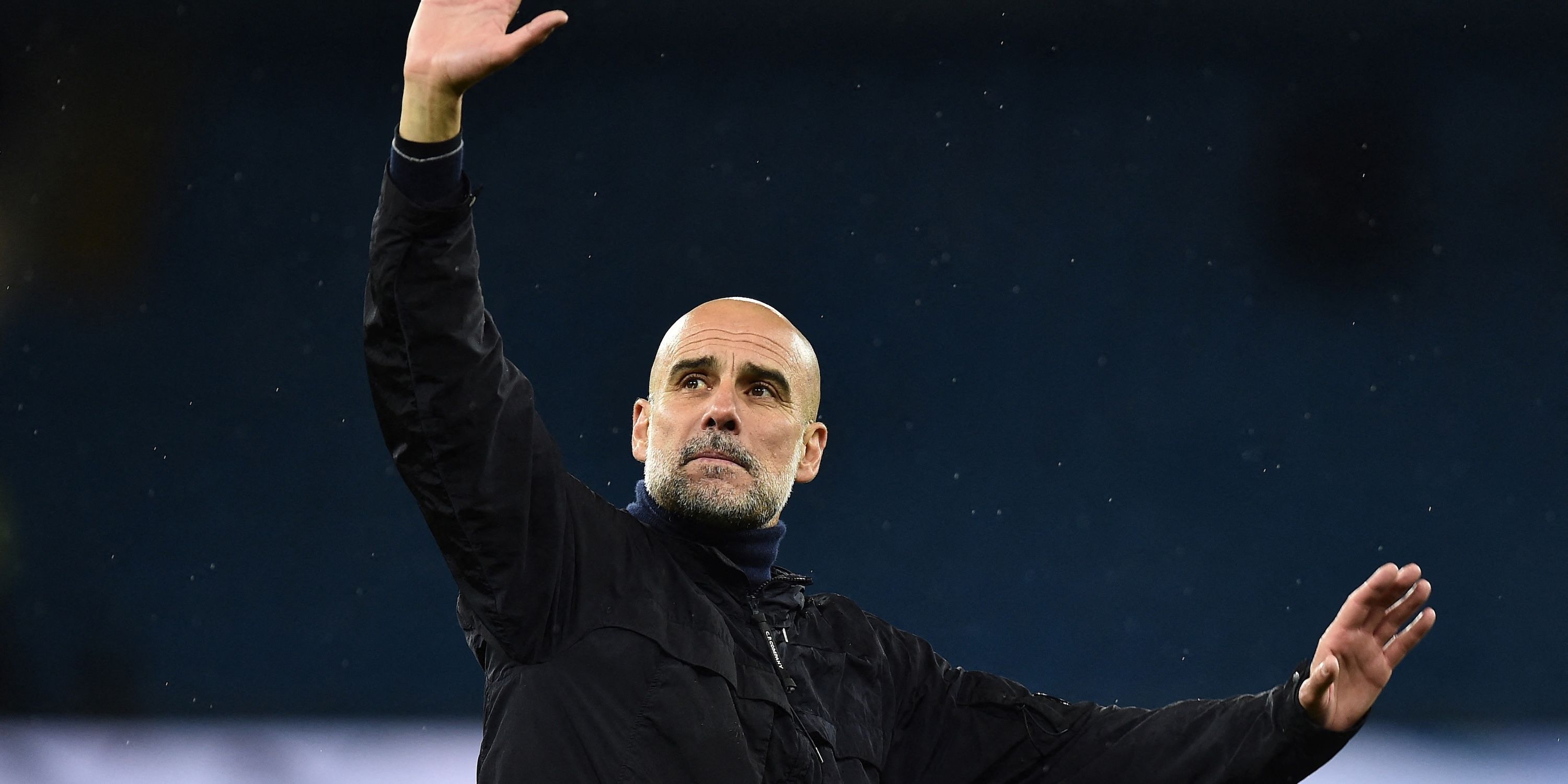 Manchester City manager Pep Guardiola celebrates after the match