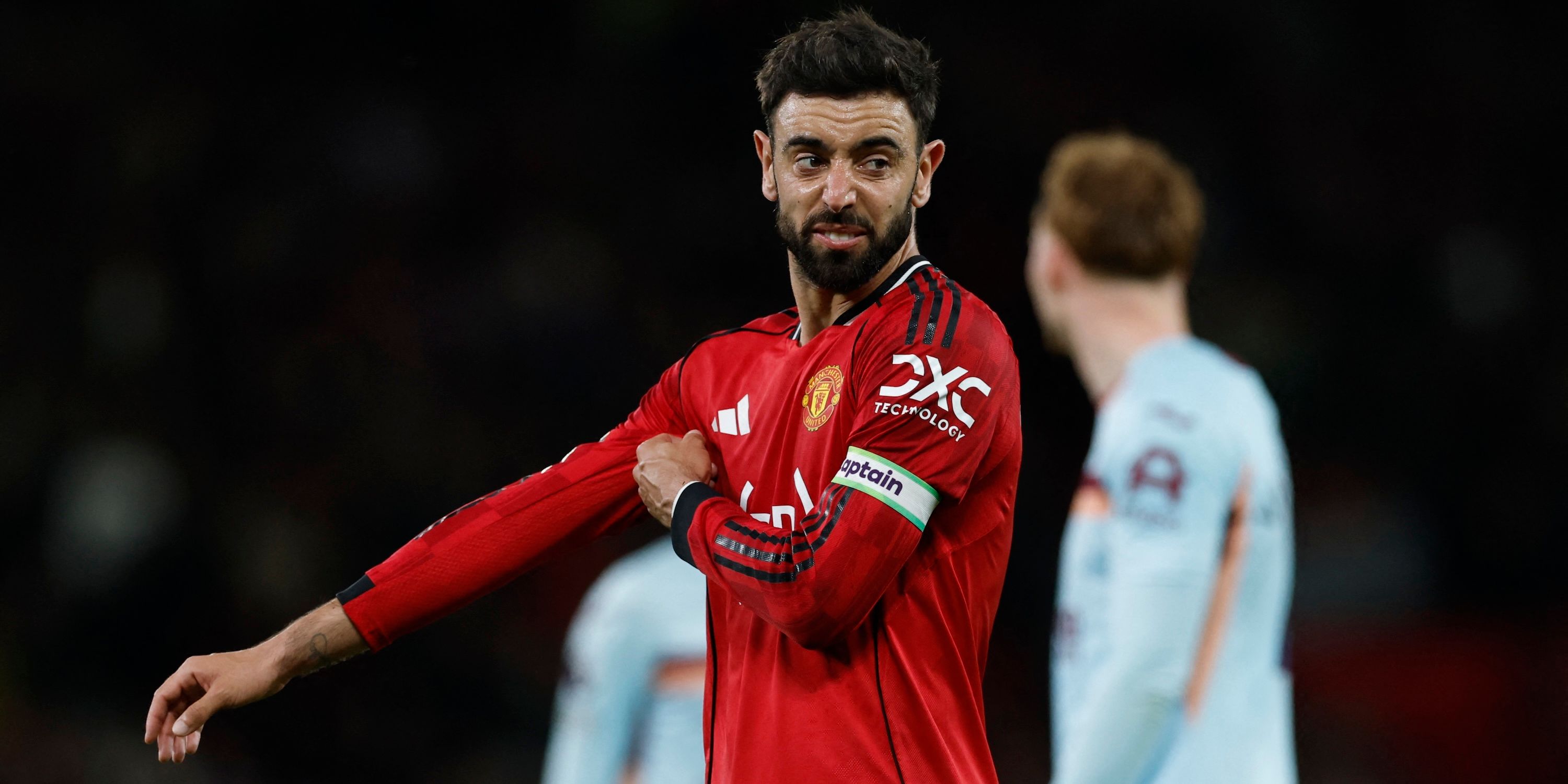 Manchester United's Bruno Fernandes reacts