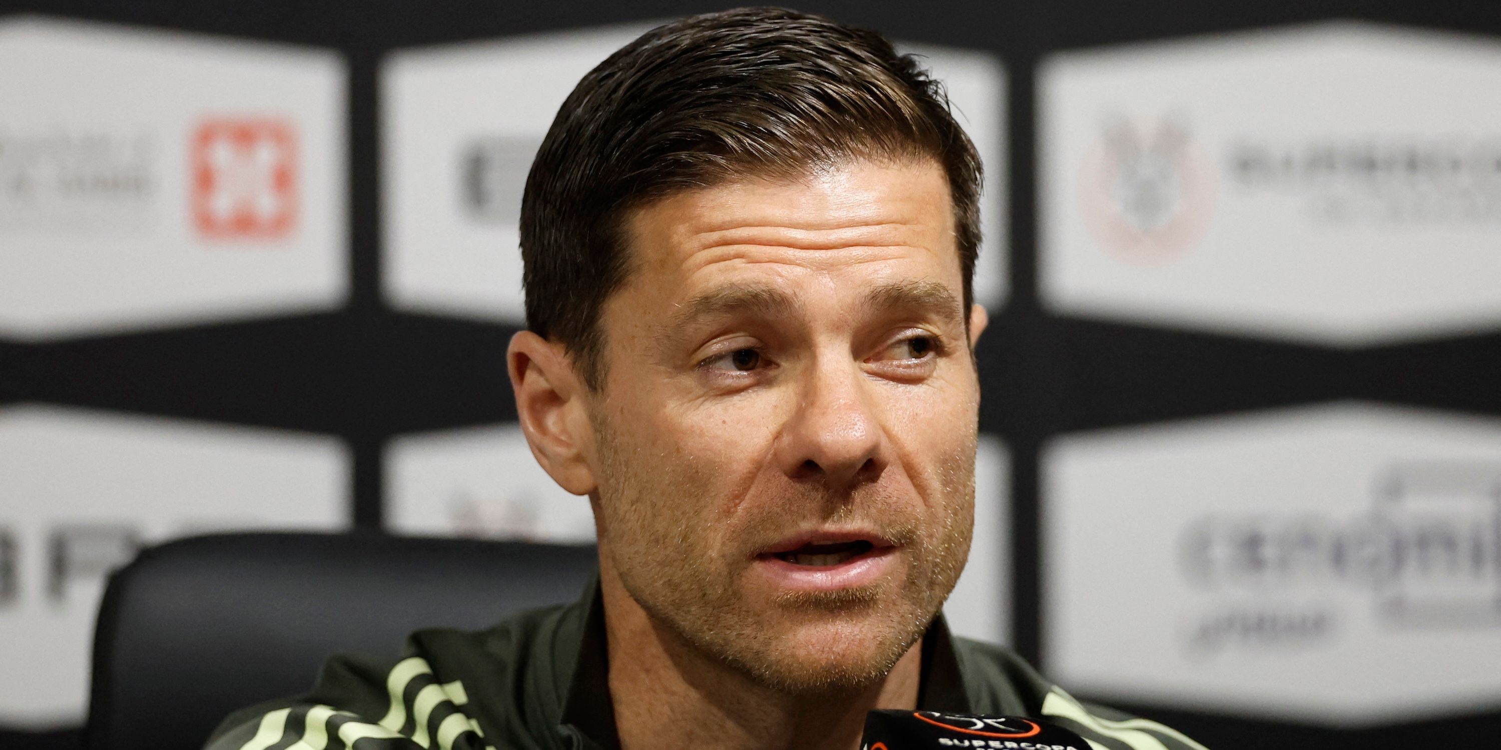 Real Madrid coach Xabi Alonso when speaking to the media