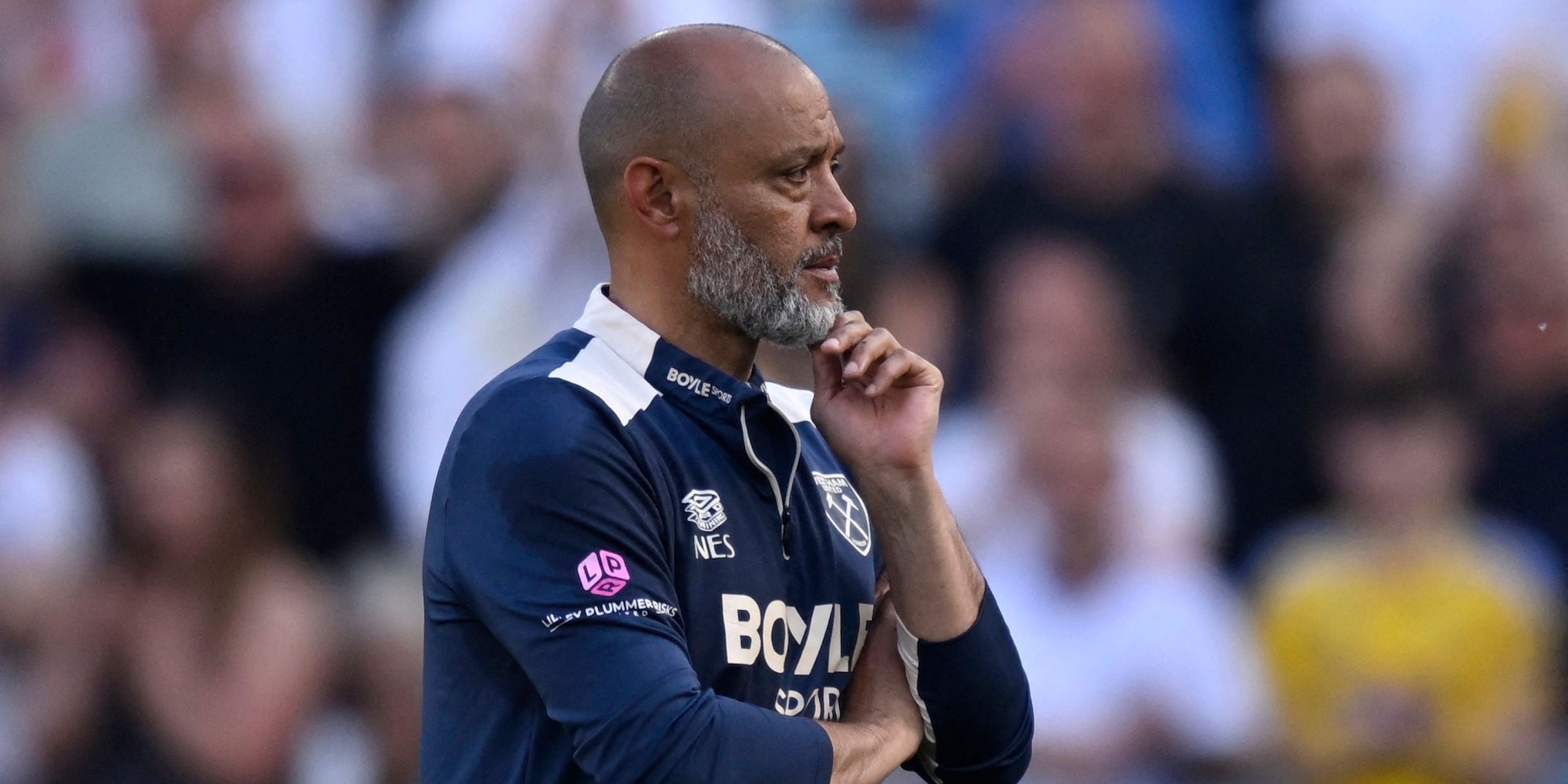 Nuno Espirito Santo, director de West Ham United, reacciona después del partido