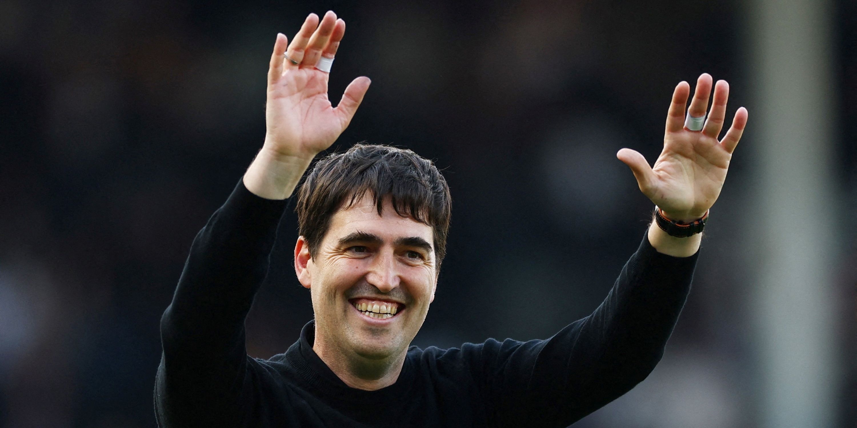 AFC Bournemouth manager Andoni Iraola celebrates after the match