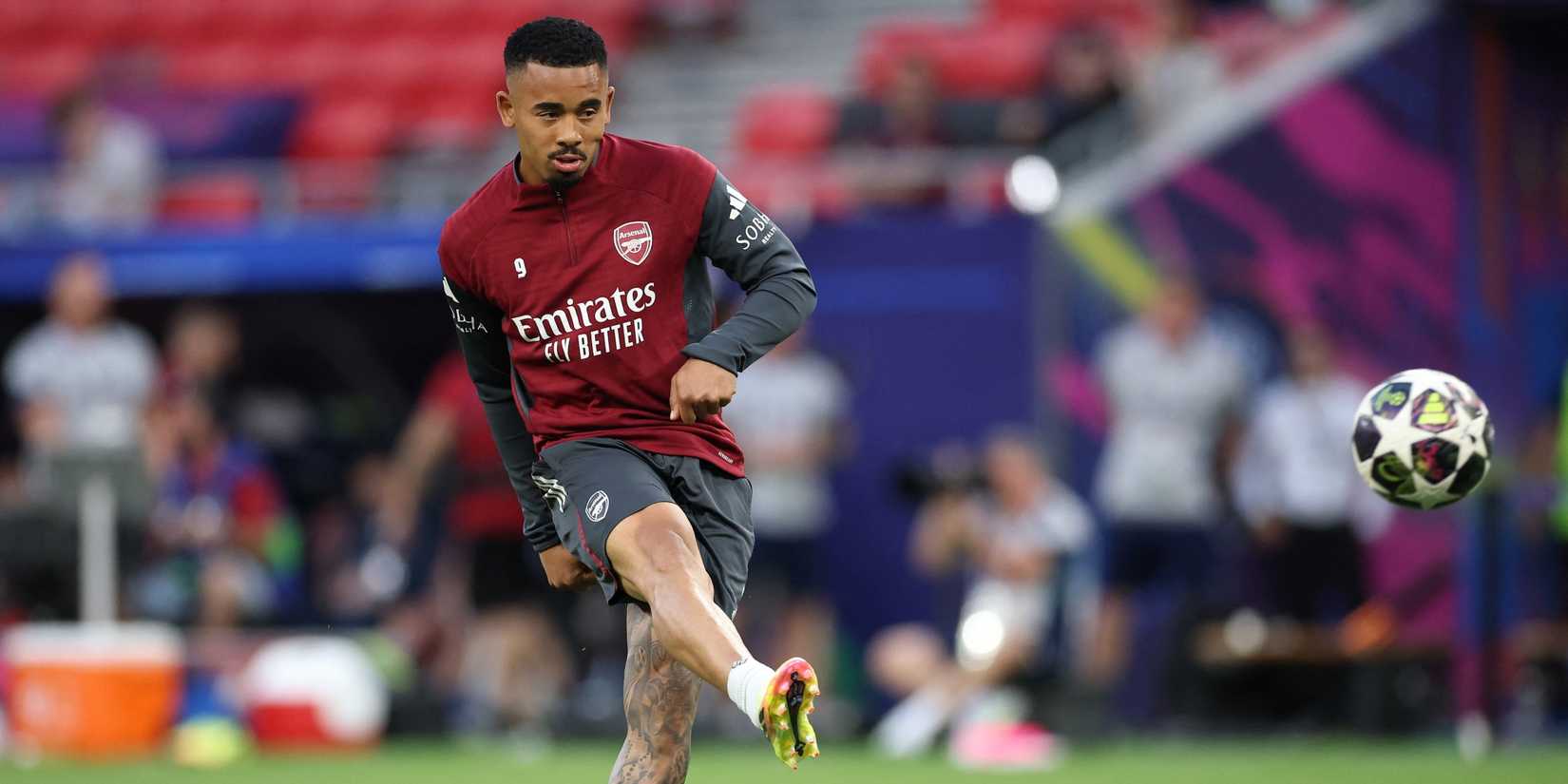 Arsenal's Gabriel Jesus during training