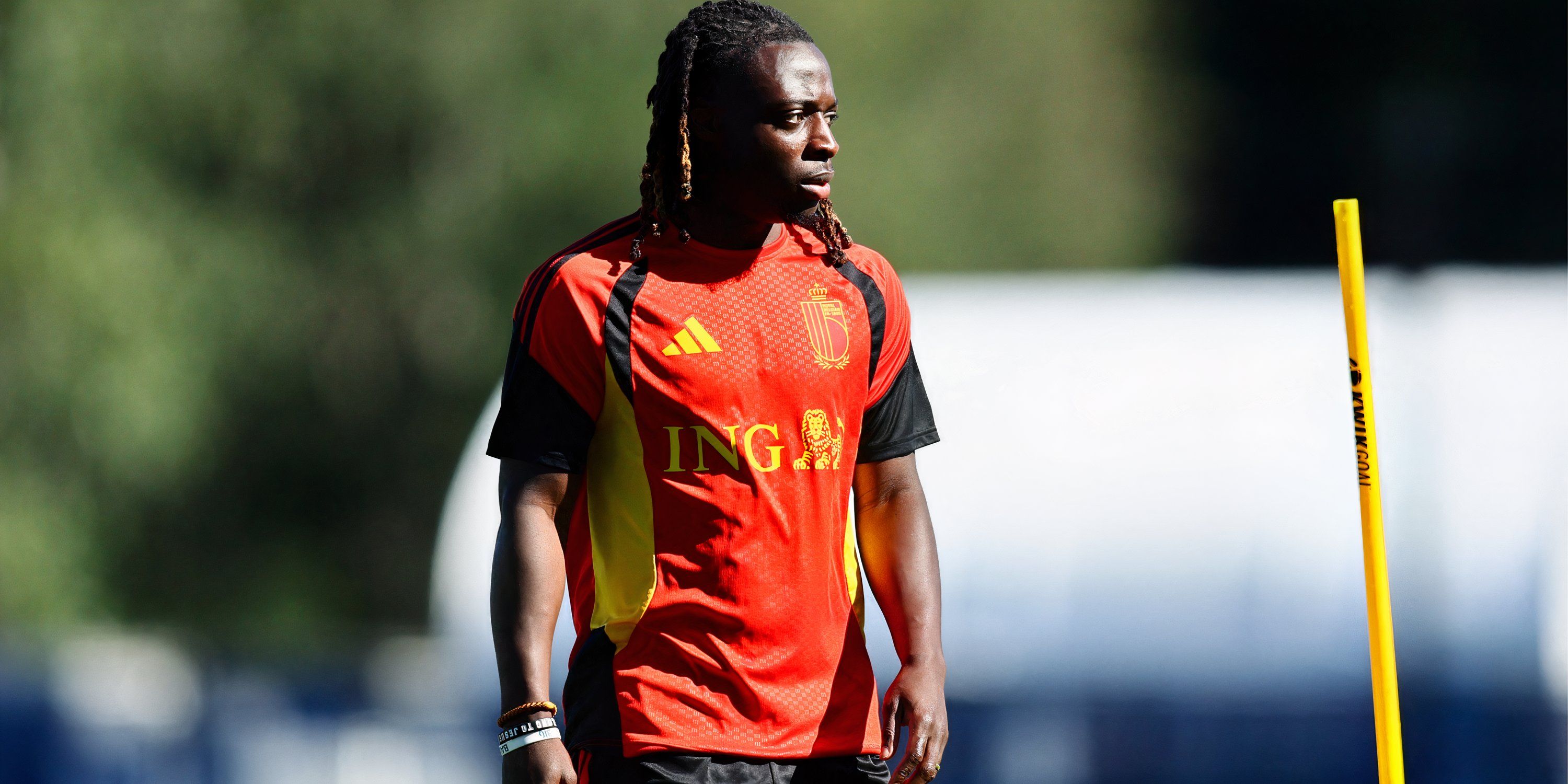 Jeremy Doku beim belgischen Training