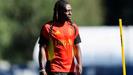 Jeremy Doku beim belgischen Training