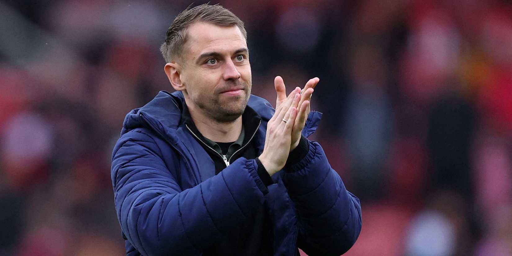 Southampton manager Tonda Eckert applauds fans 