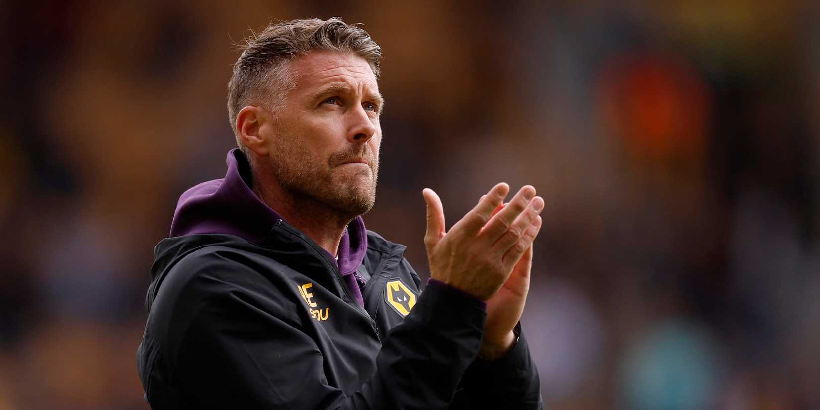 Wolverhampton Wanderers manager Rob Edwards during a lap of appreciation after the match
