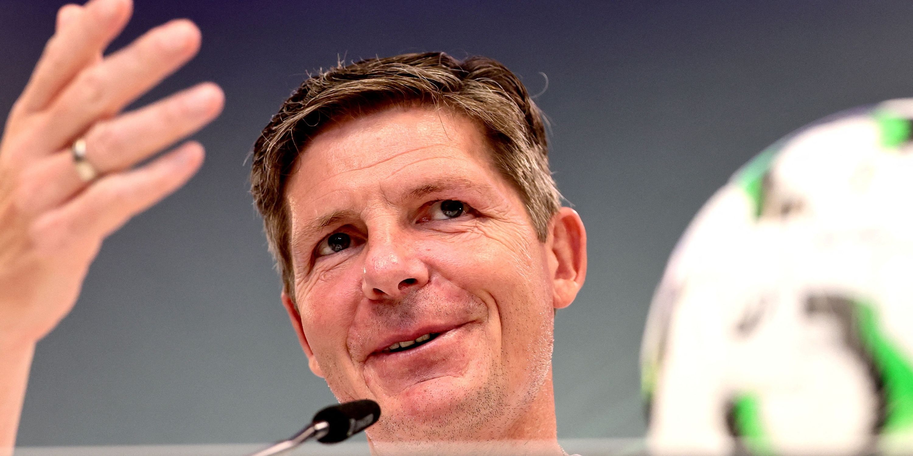 Crystal Palace manager Oliver Glasner during the press conference