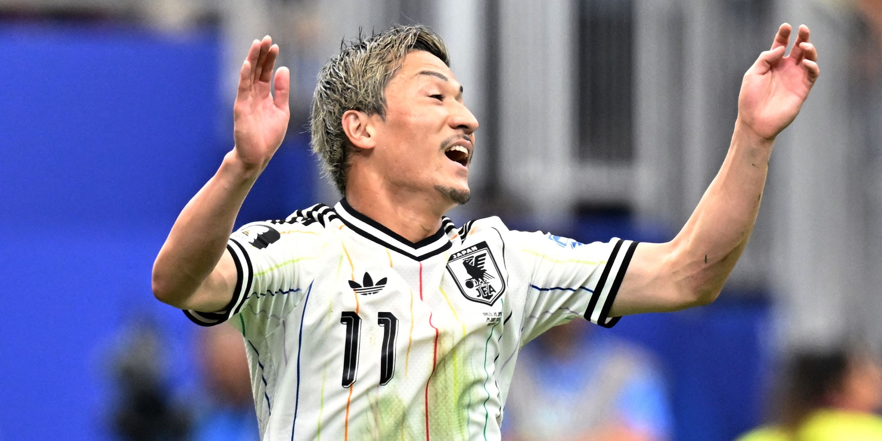 Japan's Daizen Maeda reacts