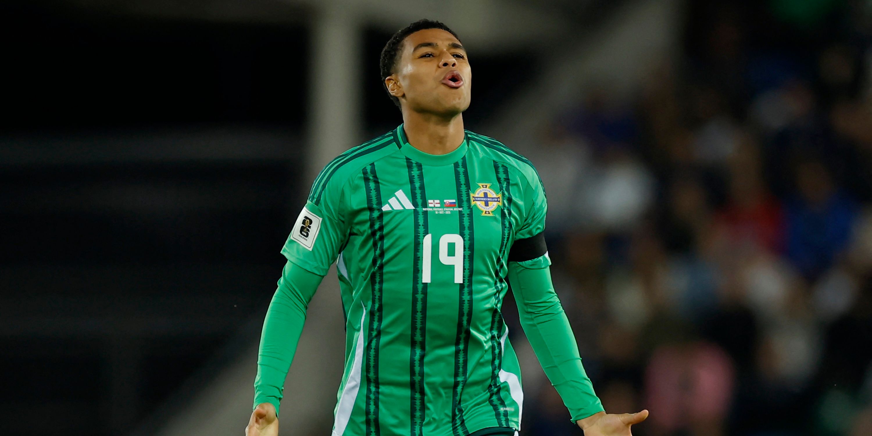 Northern Ireland's Shea Charles reacts