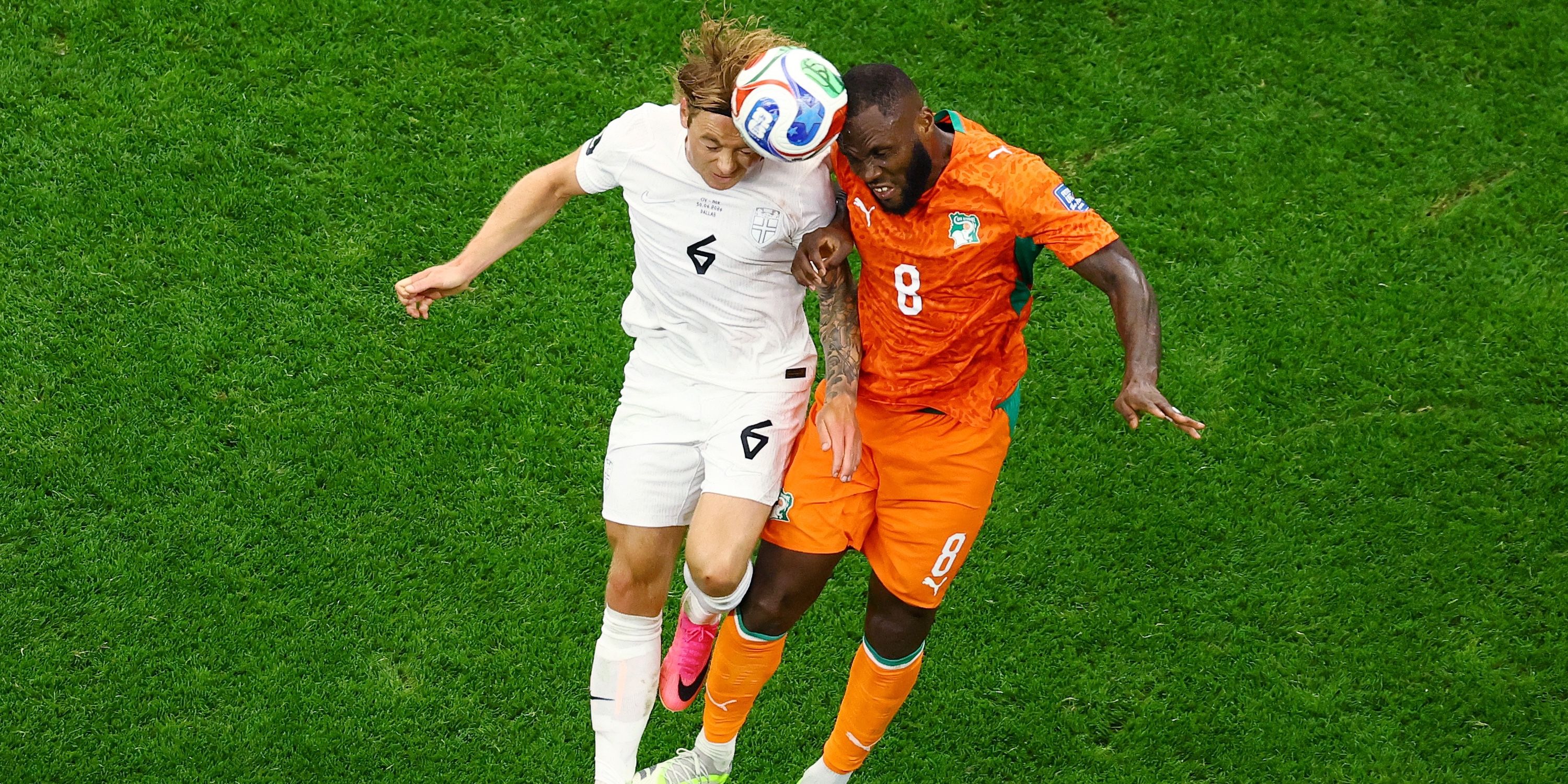  Norway's Patrick Berg in action with Ivory Coast's Franck Kessie