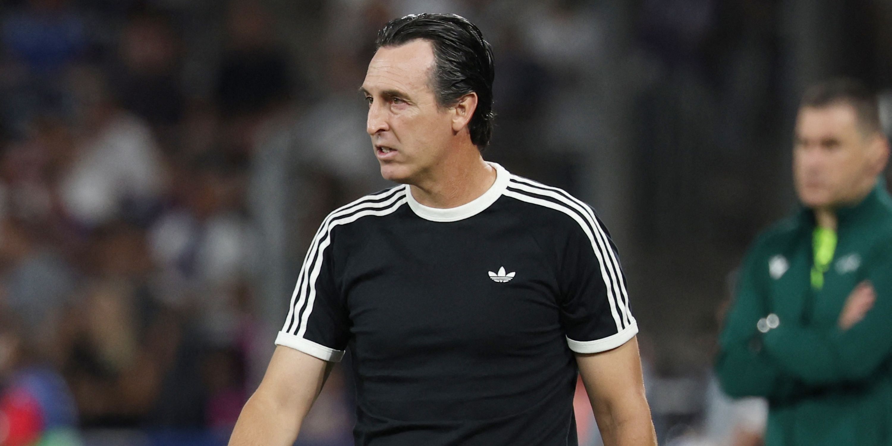 Aston Villa manager Unai Emery looks on during the match