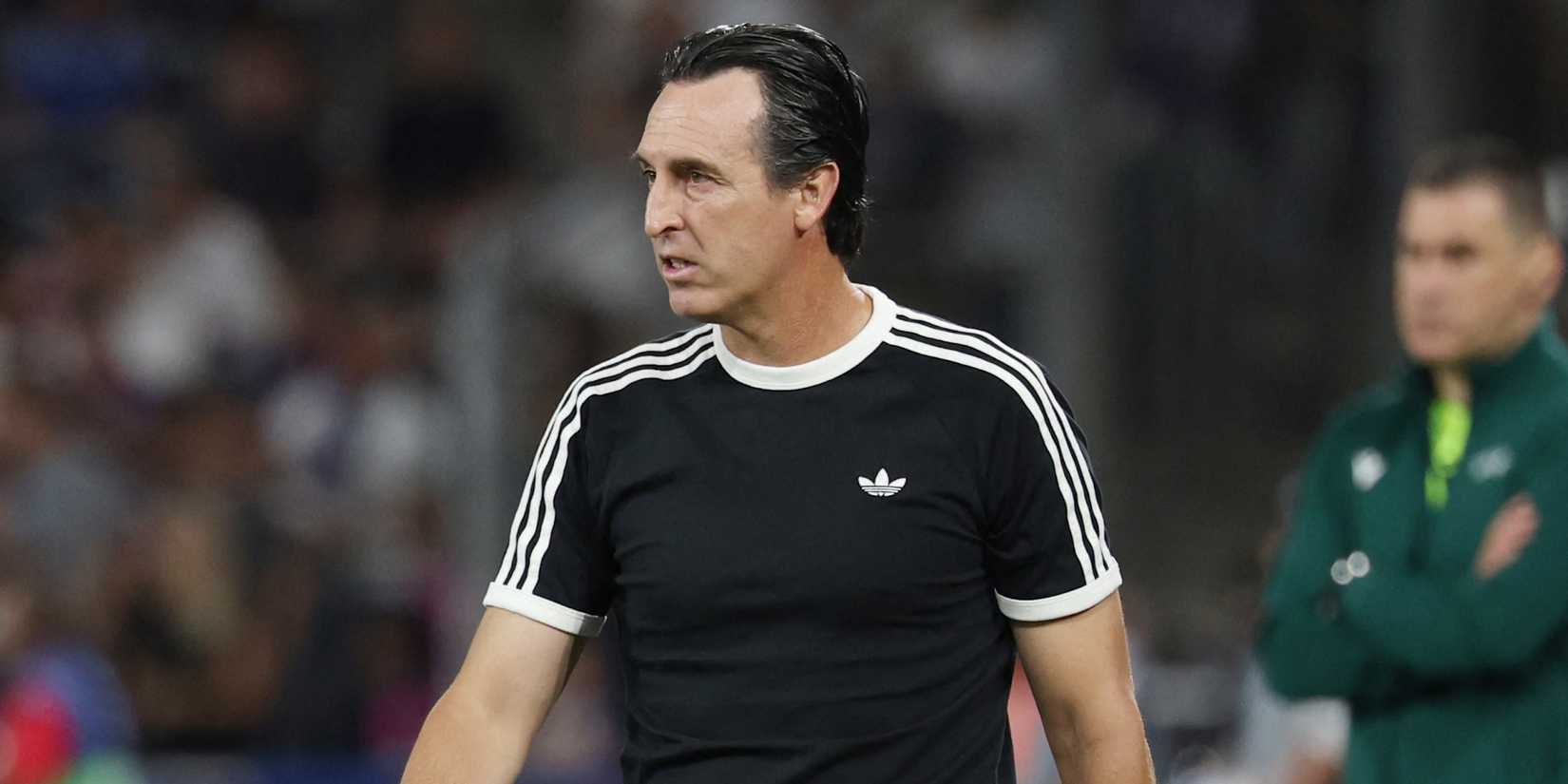 Aston Villa manager Unai Emery looks on during the match