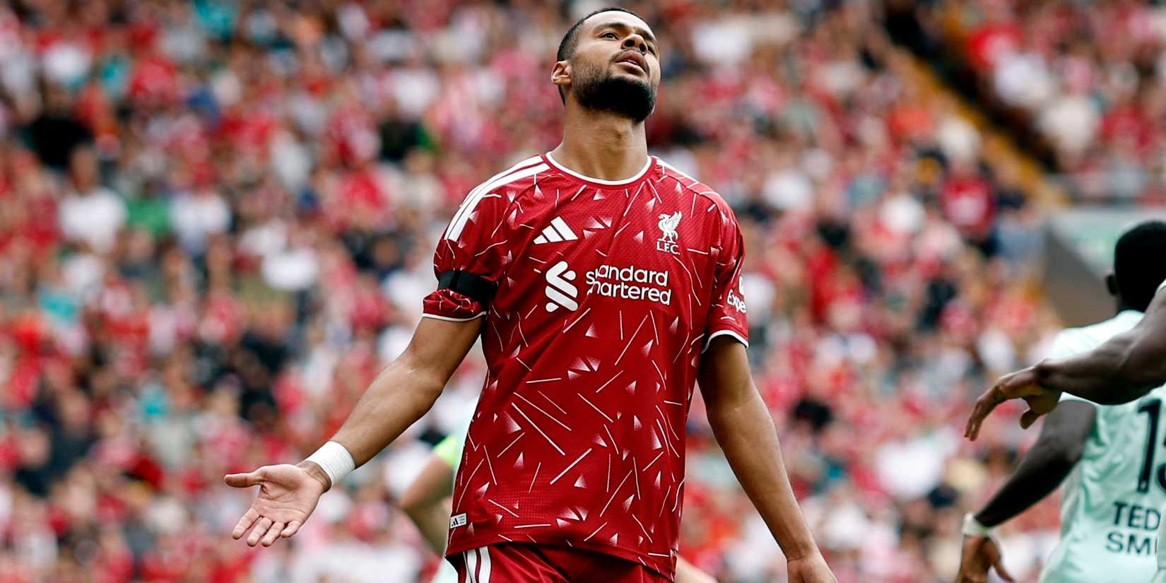 Liverpool's Cody Gakpo reacts