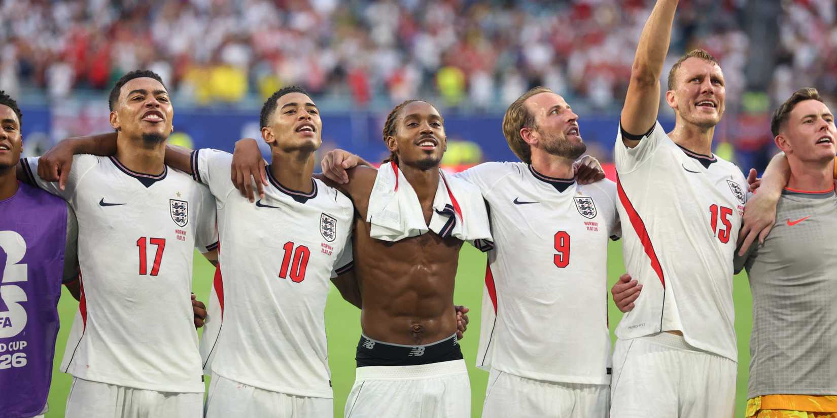 England squad celebrate at the 2026 World Cup