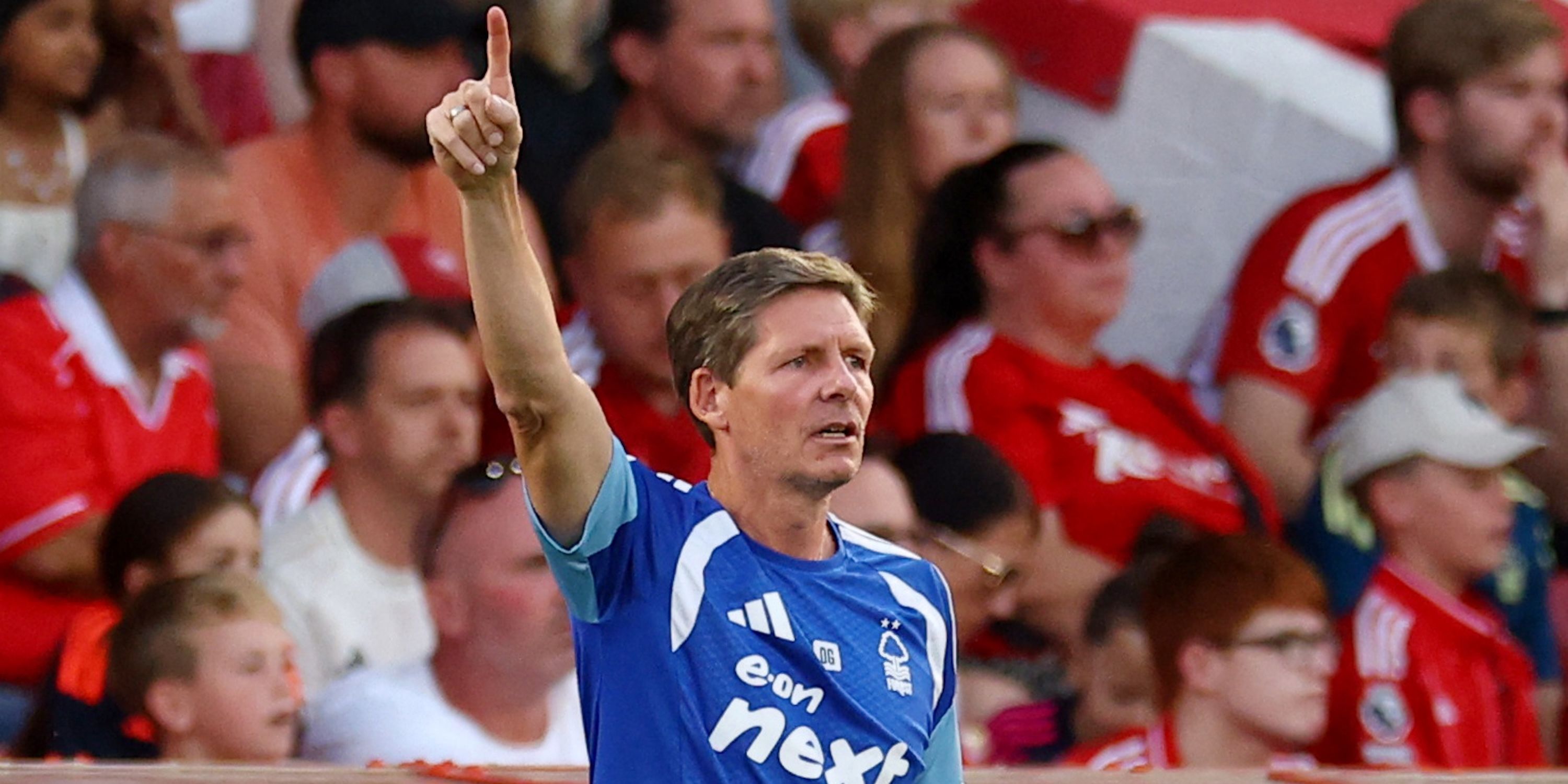Nottingham Forest manager Oliver Glasner reacts 