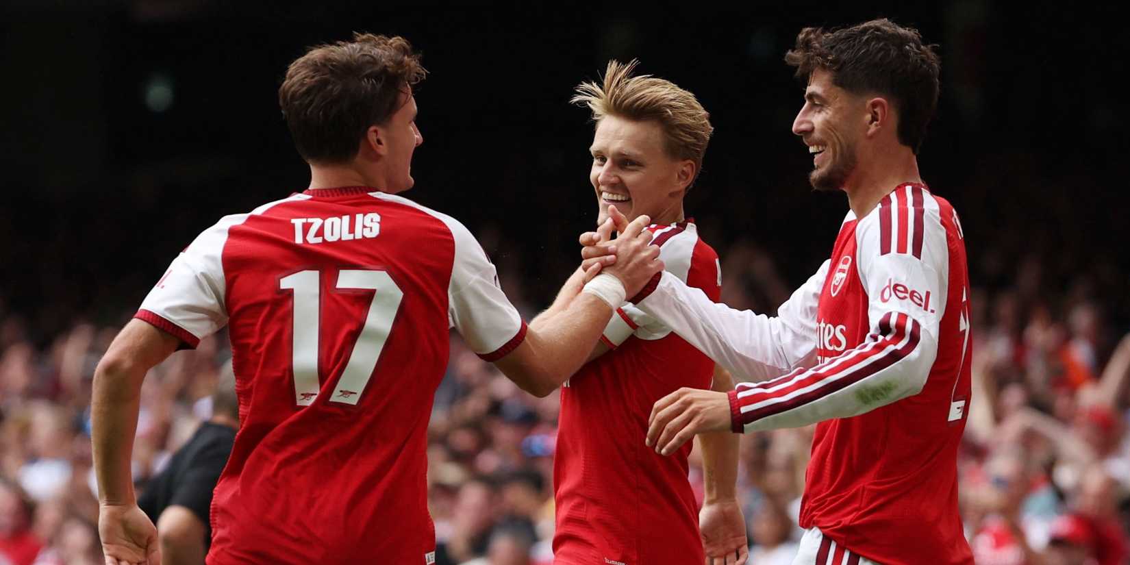 Tzolis-Odegaard-Havertz-Arsenal
