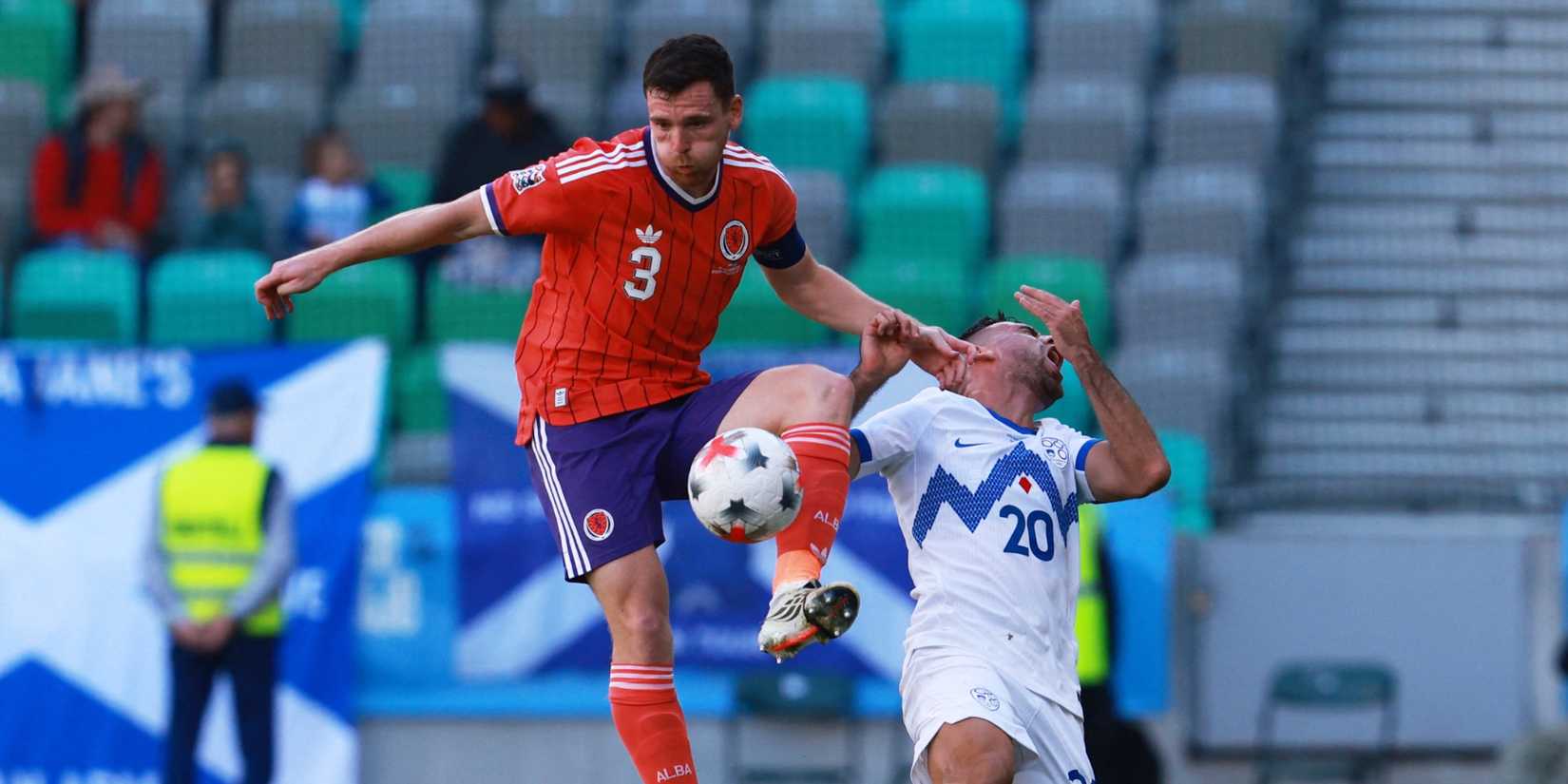 Andy Robertson playing for Scotland