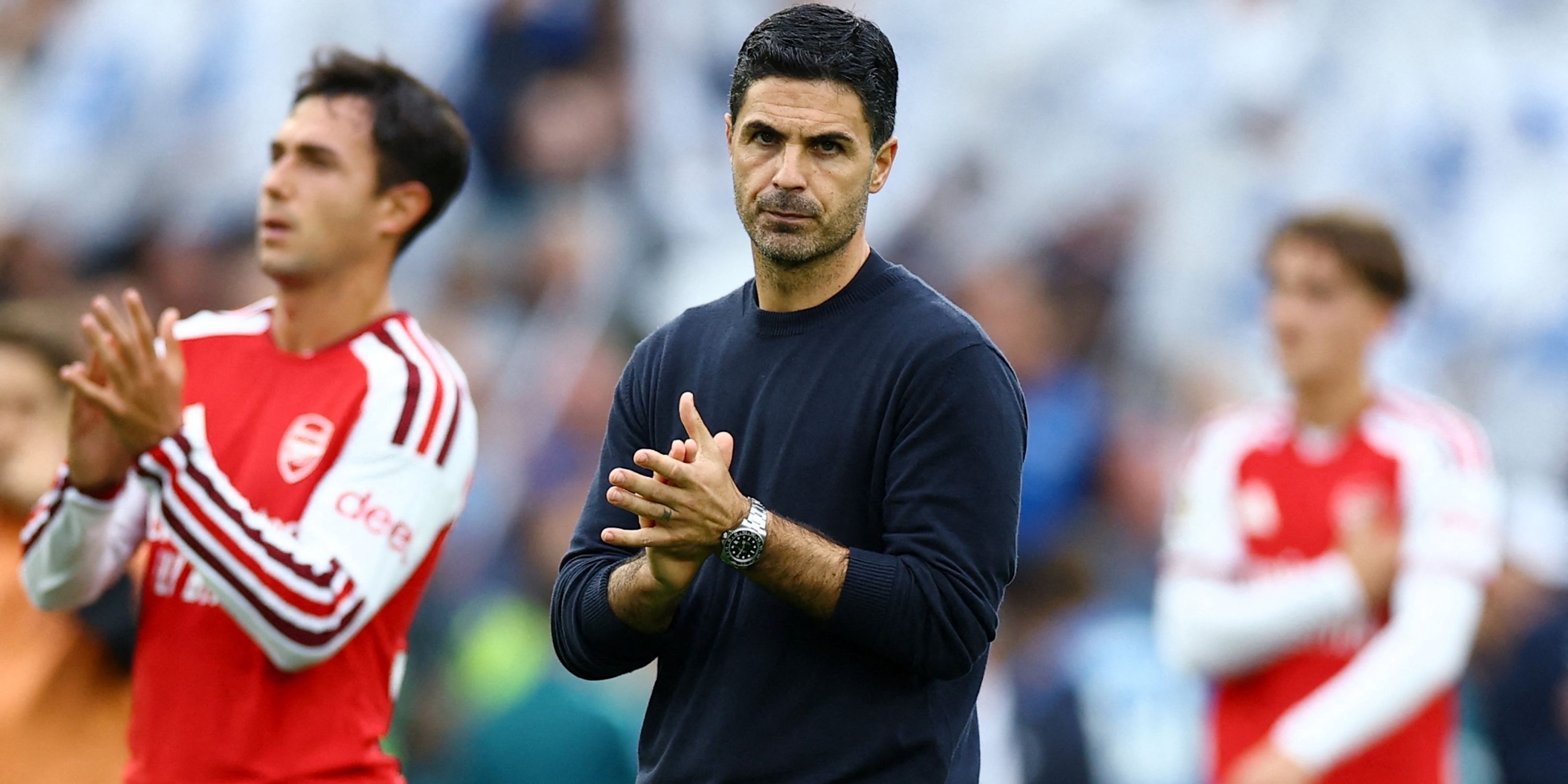 Arsenal manager Mikel Arteta looks dejected after the match