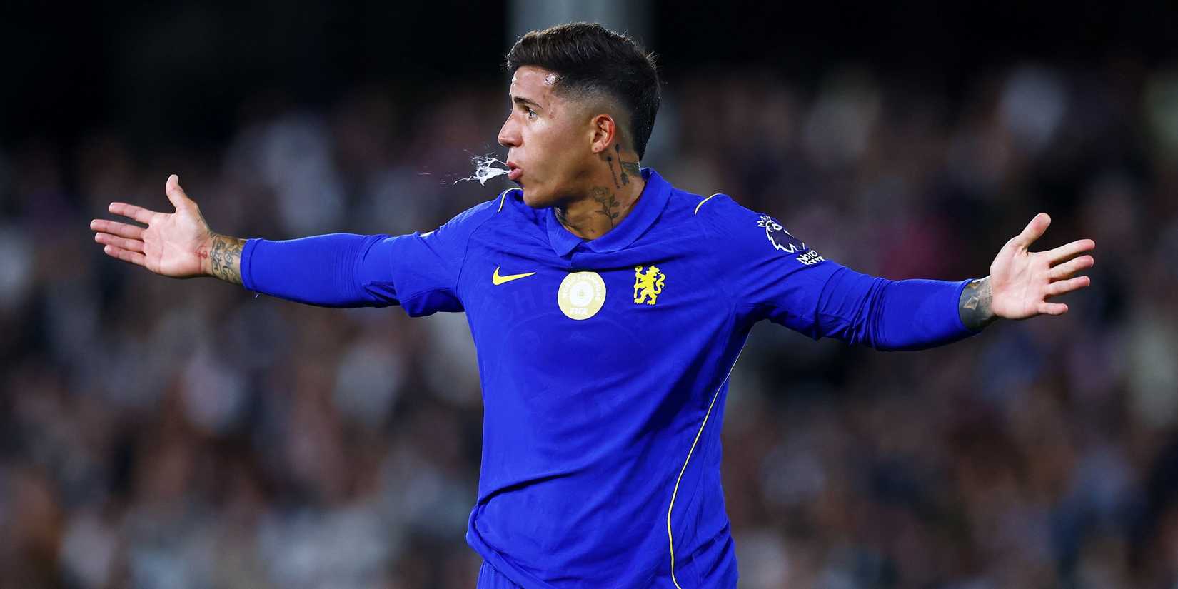 Chelsea's Enzo Fernandez reacts