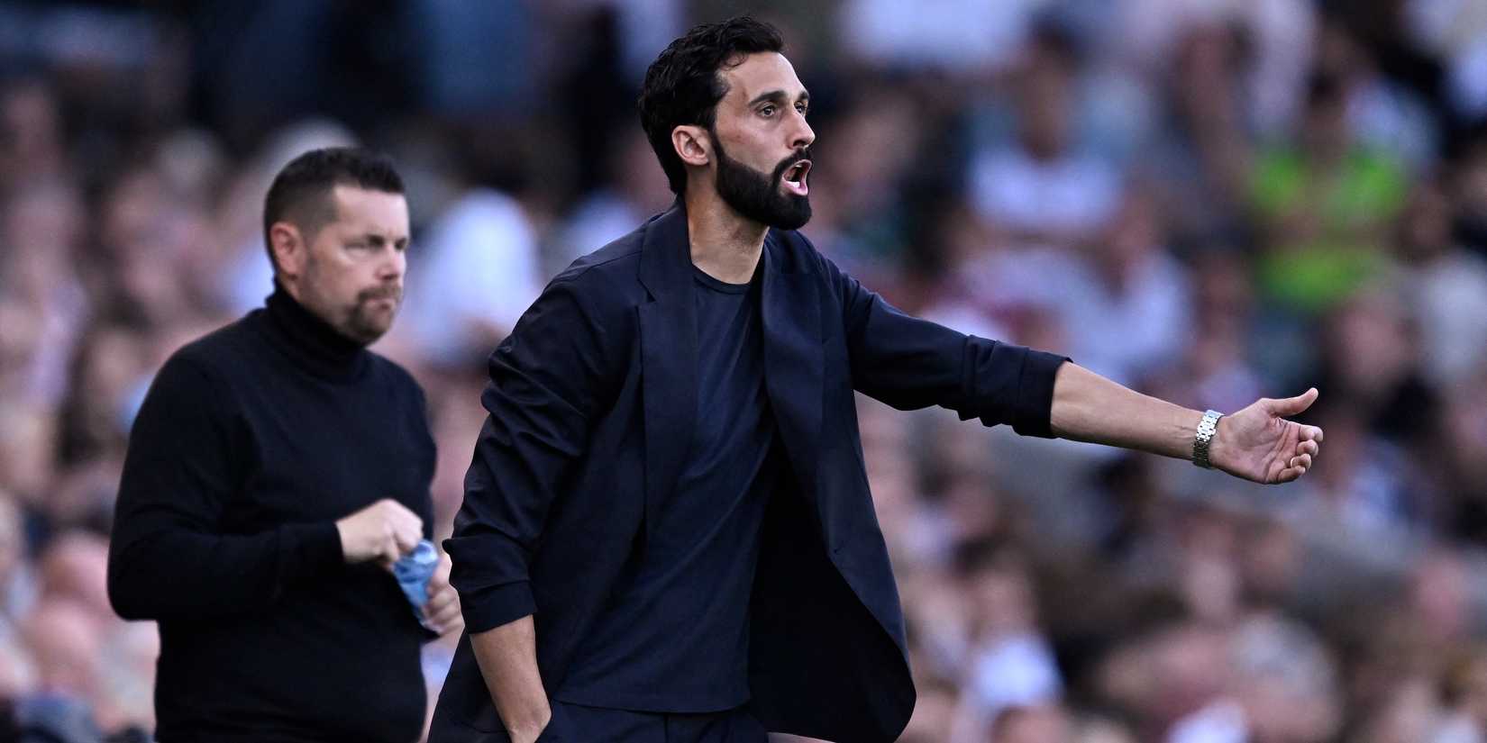 Fulham manager Alvaro Arbeloa reacts during the match