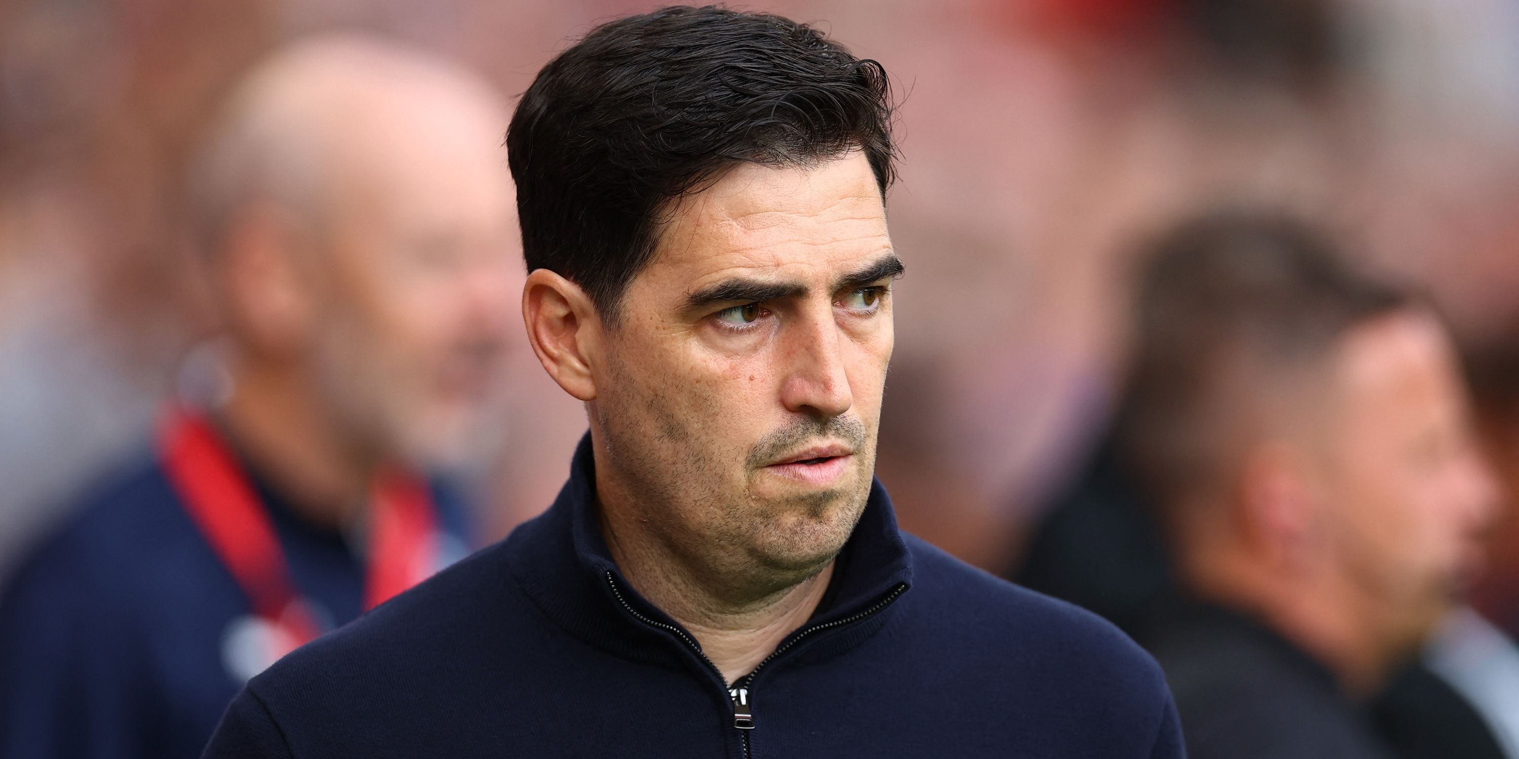 Liverpool manager Andoni Iraola before the match