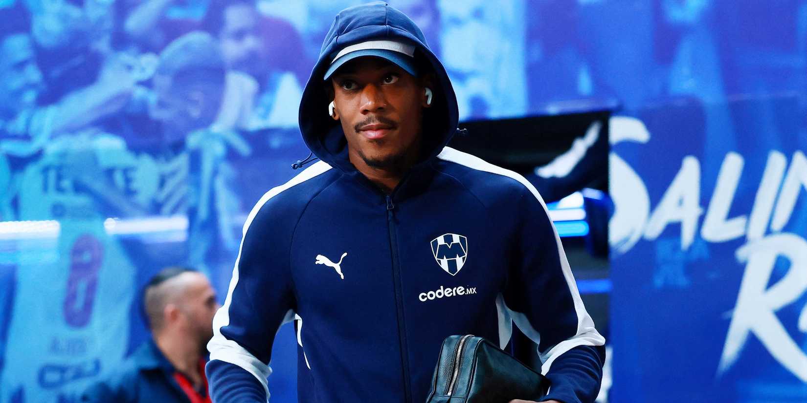 Monterrey's Anthony Martial arrives before the match