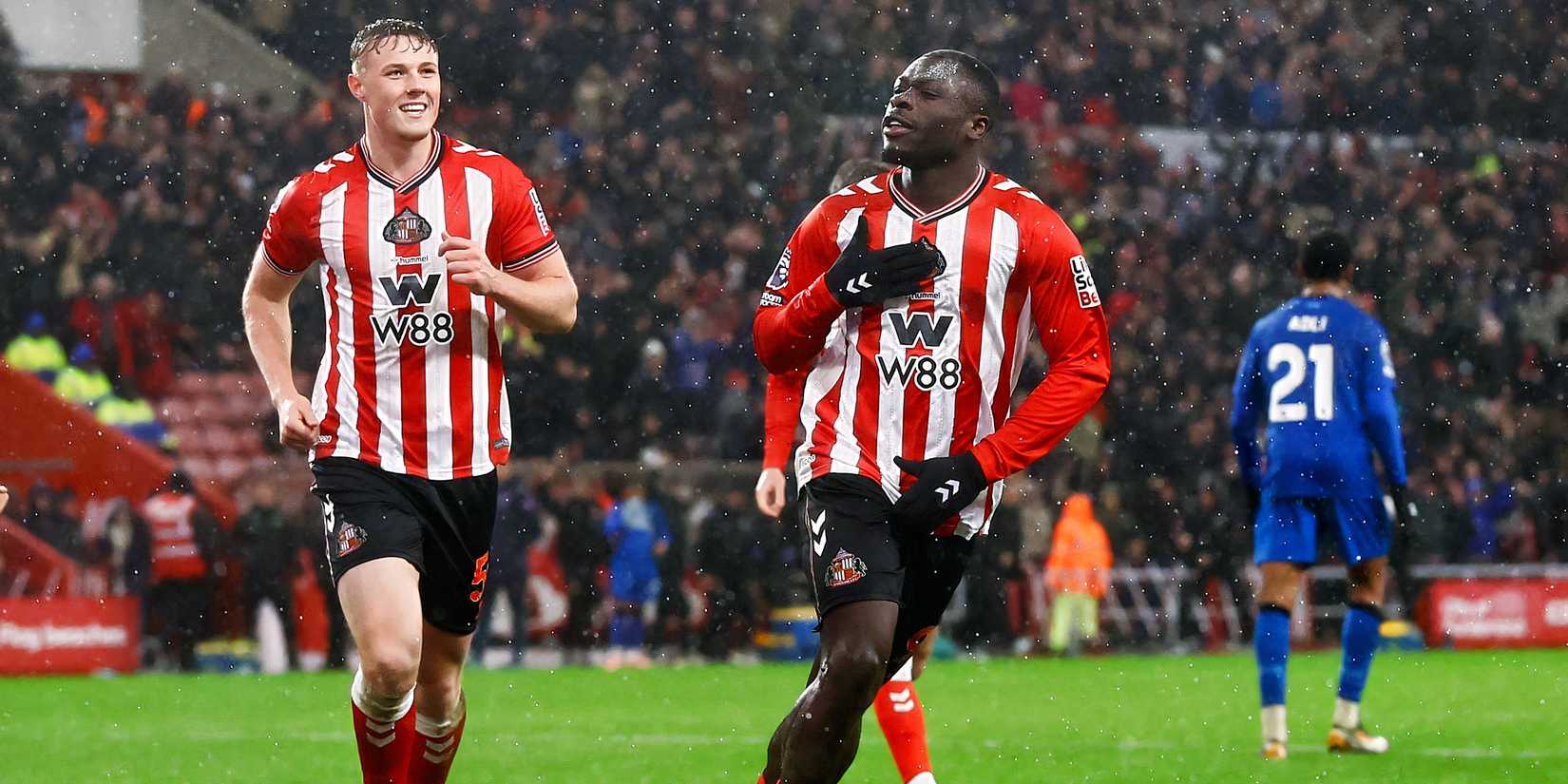 Sunderland's Dan Ballard and Brian Brobbey