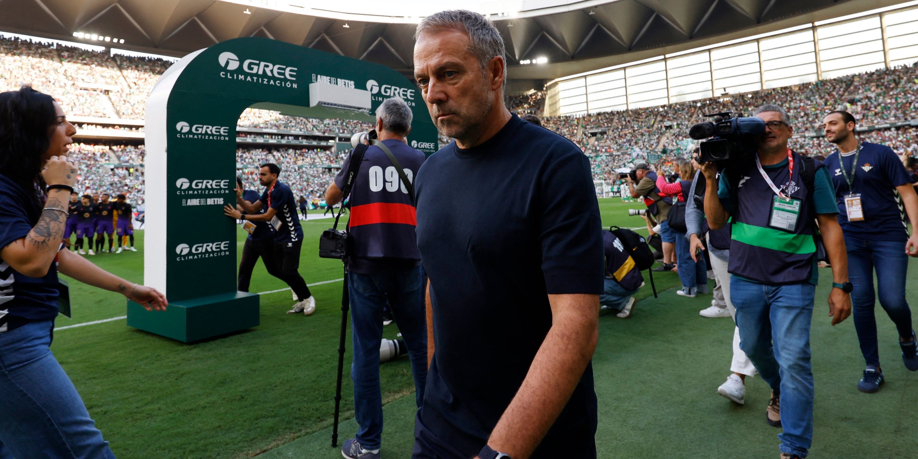 FC Barcelona coach Hansi Flick before the match
