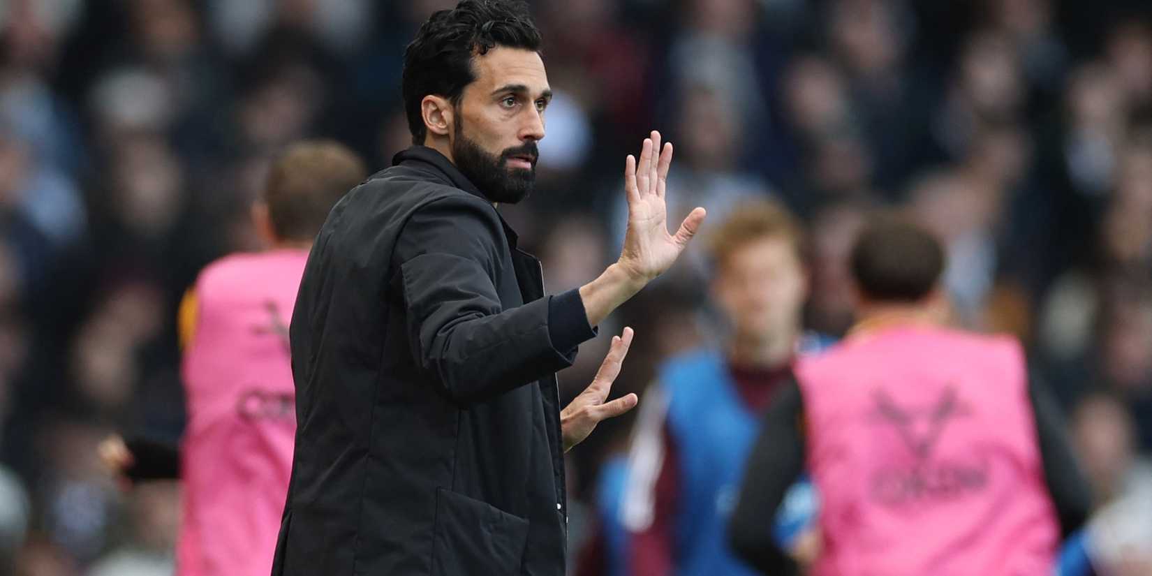 Fulham manager Alvaro Arbeloa reacts