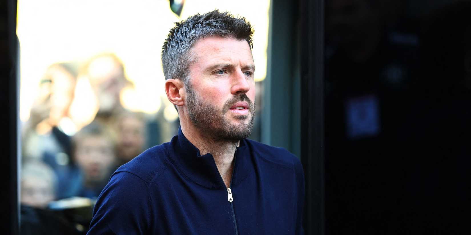 Manchester United manager Michael Carrick arrives at the stadium ahead of the match