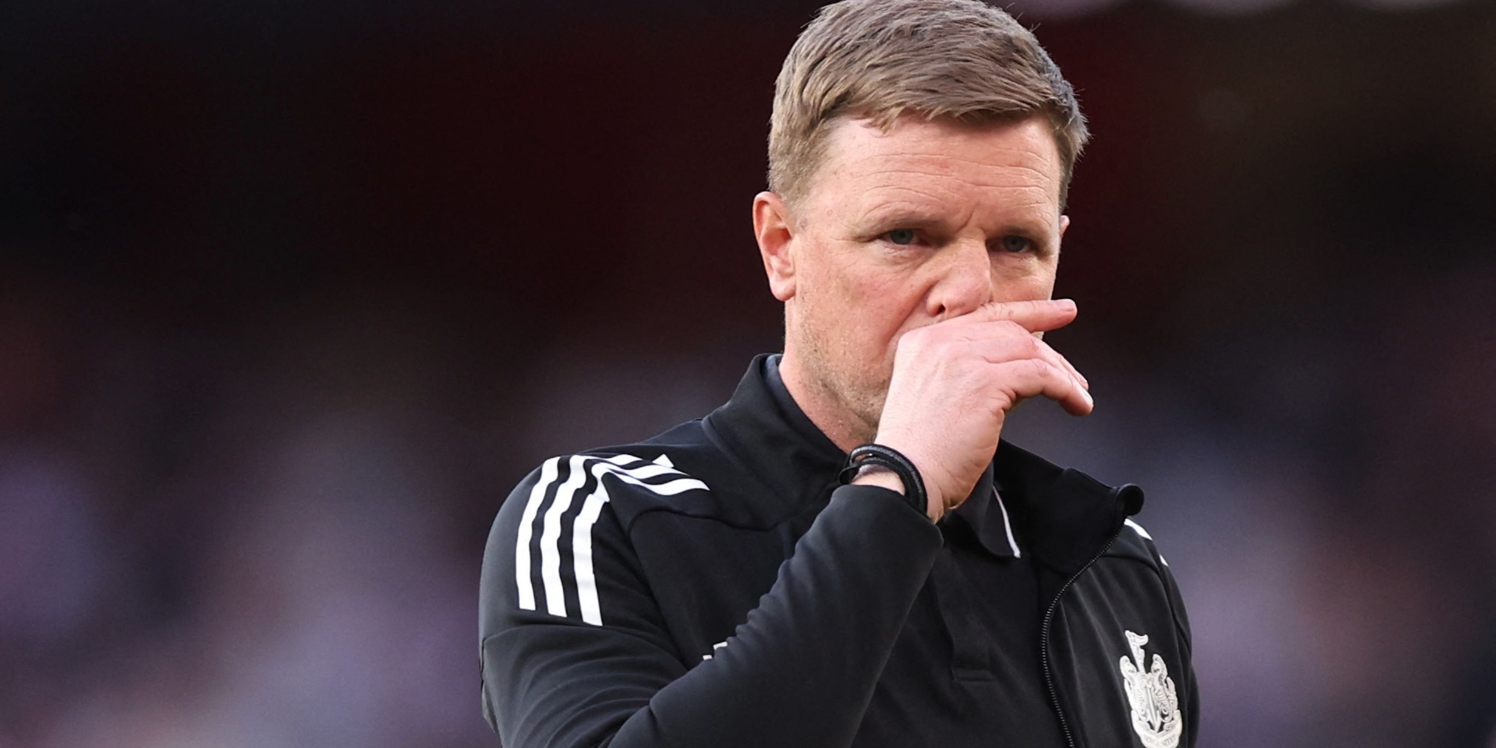 Newcastle United manager Eddie Howe looks dejected after the match
